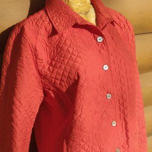 Gorgeous tangerine quilted jacket by Chicos